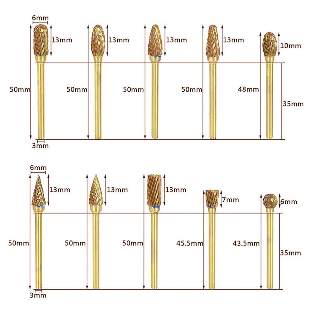 6588 Mini Karbür Freze Uç Seti 10 Parça (Sap: 3mm) ne işe yarar