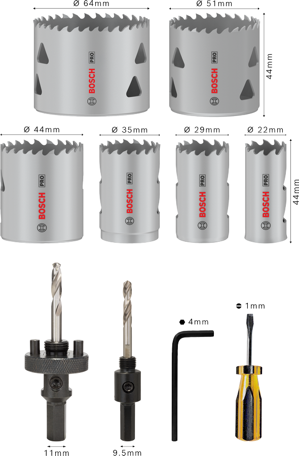 BOSCH 12 Parça HSS-Bimetal Panç Seti Ahşap ve Metal için nasıl kullanılır