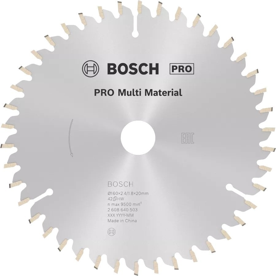 BOSCH 160x20x2,4 mm 42 Diş PRO Multi Material Daire Testere Bıçağı(Aluminyum Kesime Uygun) fiyatı