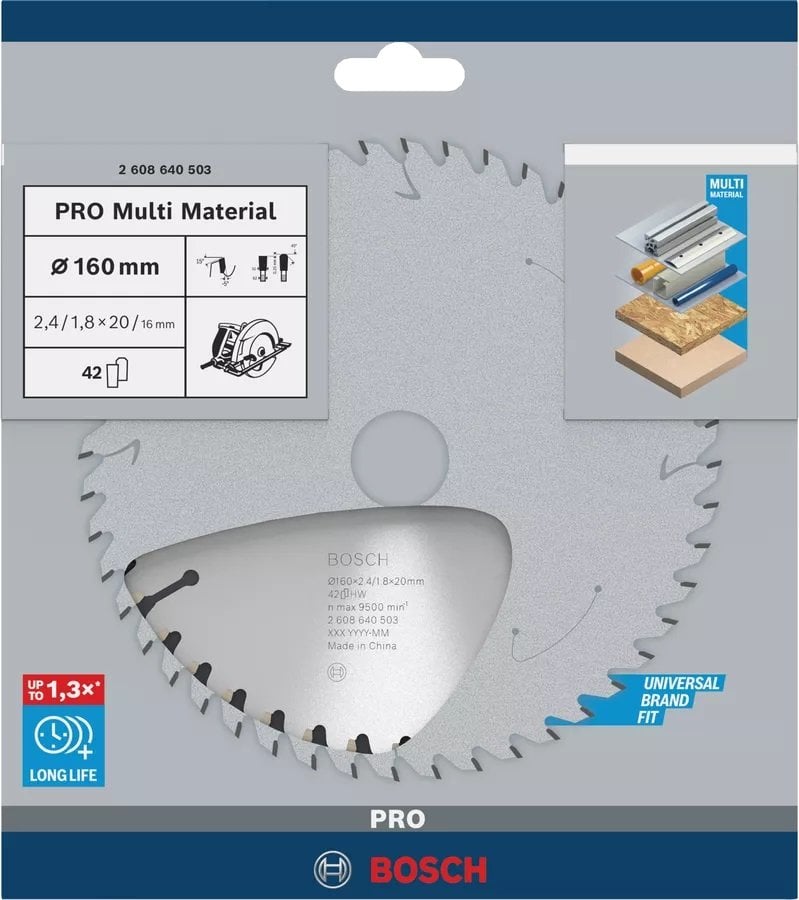 BOSCH 160x20x2,4 mm 42 Diş PRO Multi Material Daire Testere Bıçağı(Aluminyum Kesime Uygun) nasıl kullanılır