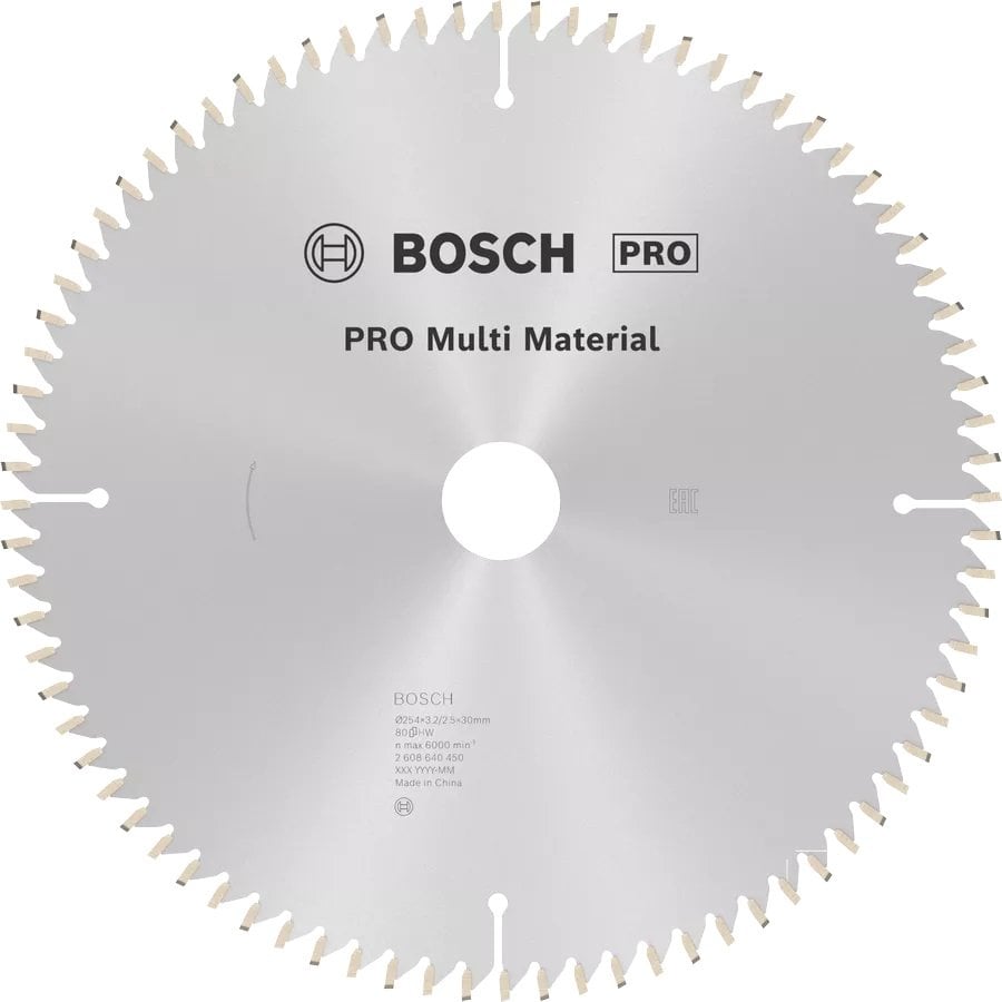 BOSCH 254x30x3,2 mm 80 Diş  PRO Multi Material Elmas Daire Testere- Aluminyum Kesime Uygun(2608640450) fiyatı