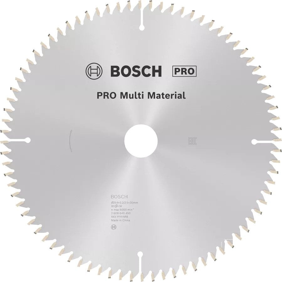 BOSCH 254x30x3,2 mm 80 Diş PRO Multi Material Elmas Daire Testere- Aluminyum Kesime Uygun(2608640450) fiyatı