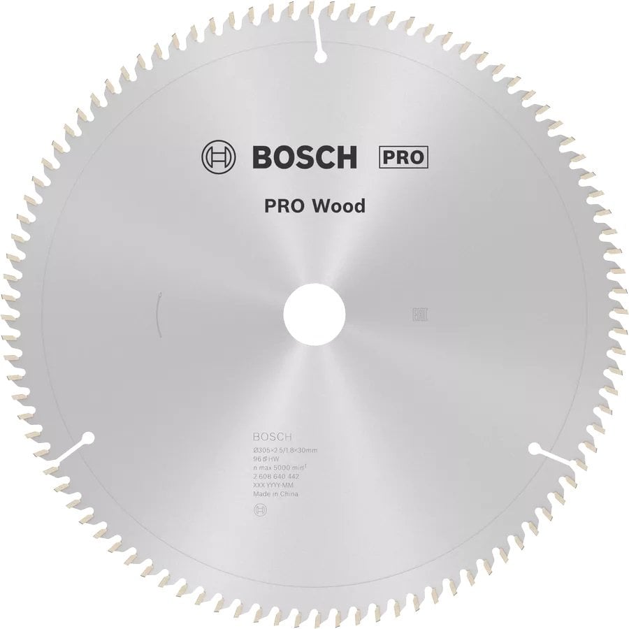 BOSCH 305x30x2,5 mm 96 Diş PRO Wood Ahşap Elmas Daire Testere Bıçağı(2608640442) fiyatı
