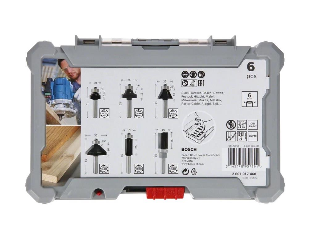 BOSCH 6 mm Saplı Profesyonel Ahşap Freze Bıçak Seti 6 Parça (2607017468) nereden bulurum