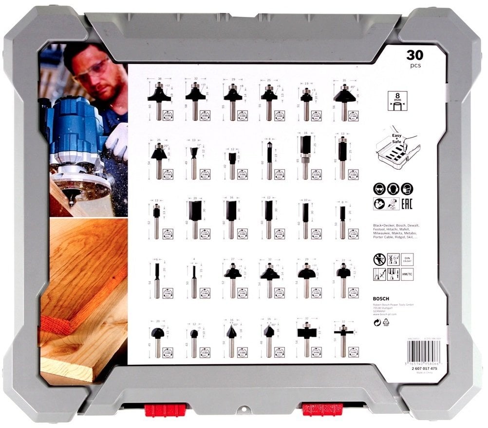 BOSCH 8 mm Saplı Profesyonel Ahşap Freze Bıçak Seti 30 Parça (2607017475) nasıl kullanılır