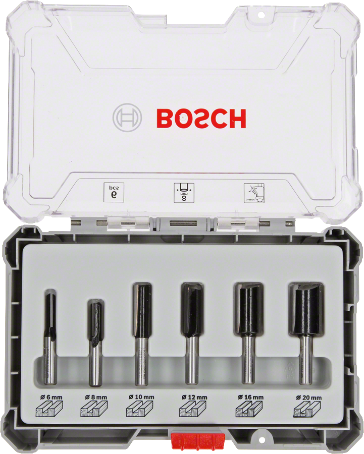 BOSCH 8 mm Saplı Profesyonel Ahşap Freze Bıçak Seti 6 Parça (2607017466) fiyatı