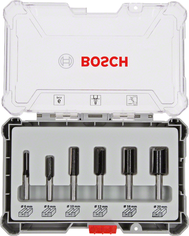 BOSCH 8 mm Saplı Profesyonel Ahşap Freze Bıçak Seti 6 Parça (2607017466) fiyatı
