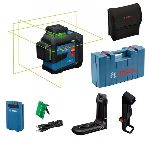 BOSCH GLL 80-33 G Akülü Yeşil Lazer Terazi 3x360 Derece Mıknatıs Sehpalı fiyatı