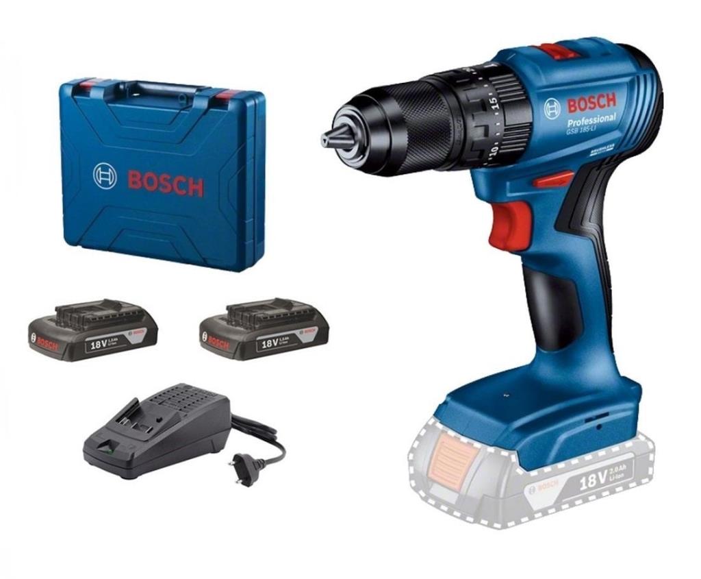 BOSCH GSB 185-LI Darbeli Şarjlı Matkap 18 Volt Çift Akülü fiyatı