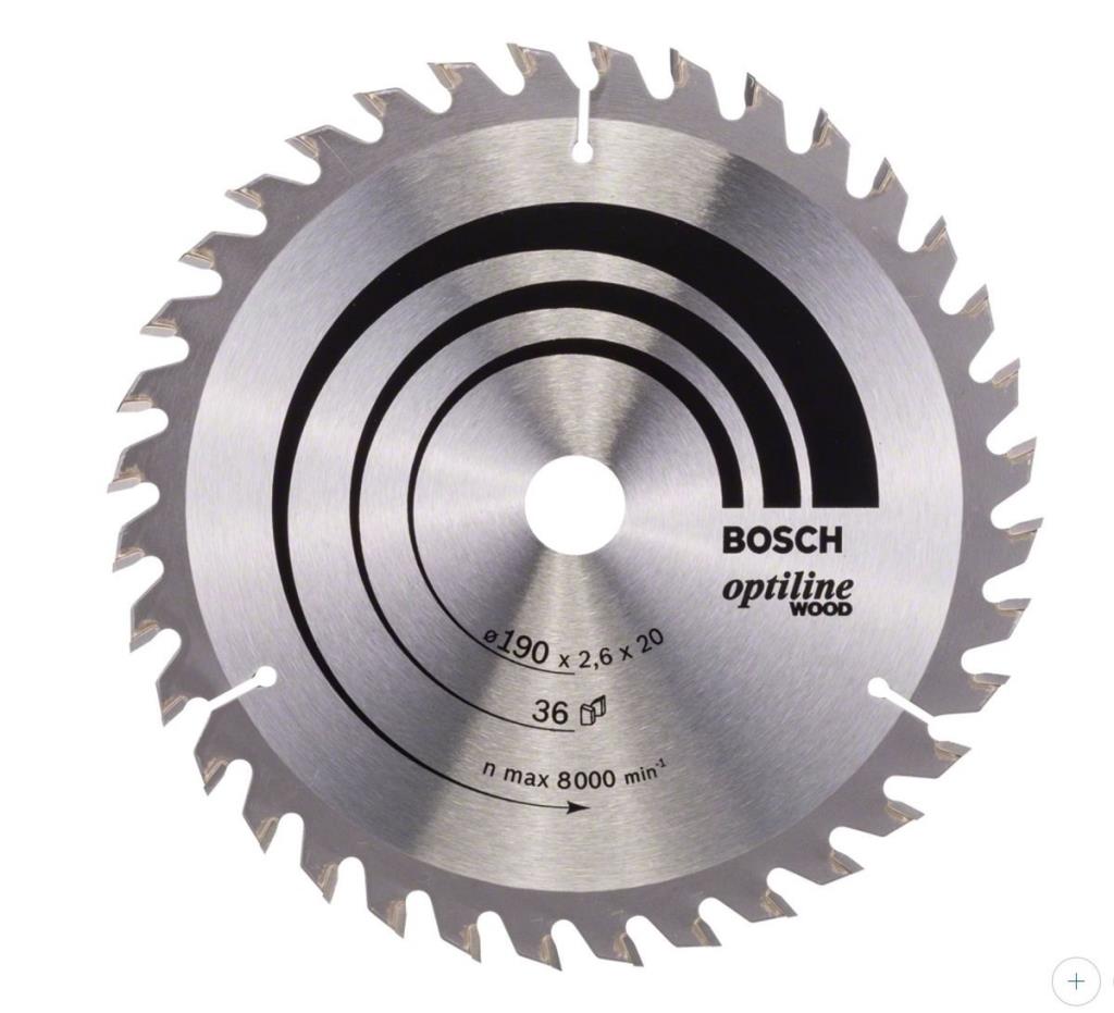 BOSCH Optiline Wood 190x20 mm 36 Diş Ahşap Daire Testere Bıçağı fiyatı