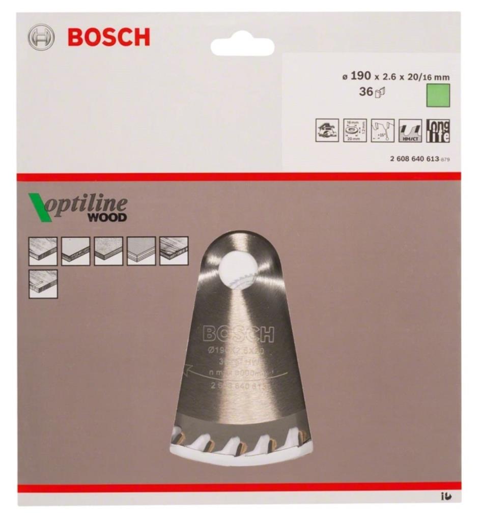 BOSCH Optiline Wood 190x20 mm 36 Diş Ahşap Daire Testere Bıçağı nasıl kullanılır