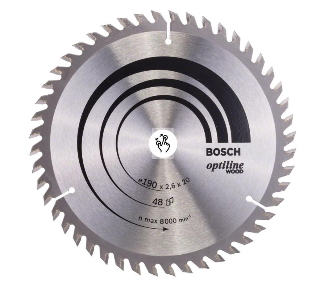 BOSCH Optiline Wood 190x20 mm 48 Diş Ahşap Daire Testere Bıçağı fiyatı