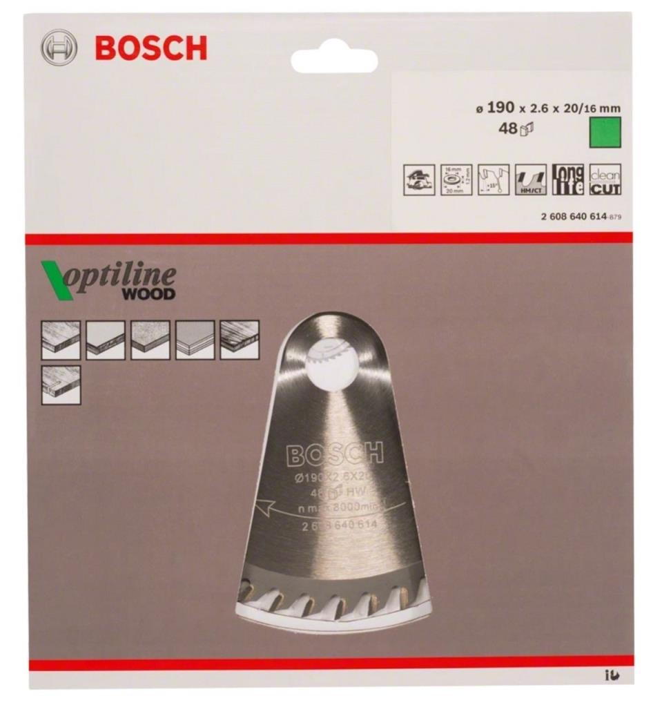 BOSCH Optiline Wood 190x20 mm 48 Diş Ahşap Daire Testere Bıçağı nasıl kullanılır