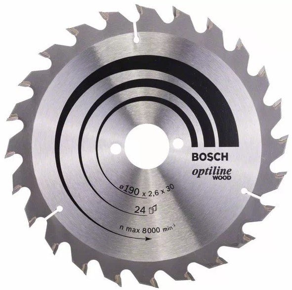 BOSCH Optiline Wood 190x30 mm 24 Diş Ahşap Daire Testere Bıçağı fiyatı