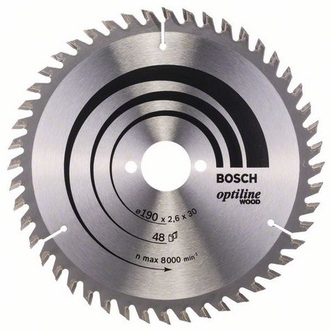 BOSCH Optiline Wood 190x30 mm 48 Diş Ahşap Daire Testere Bıçağı fiyatı