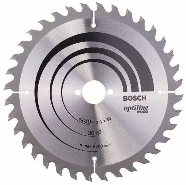 BOSCH Optiline Wood 230 mm 36 Diş Ahşap Daire Testere Bıçağı fiyatı