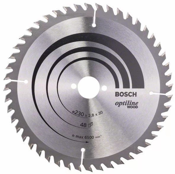 BOSCH Optiline Wood 230 mm 48 Diş Ahşap Daire Testere Bıçağı fiyatı