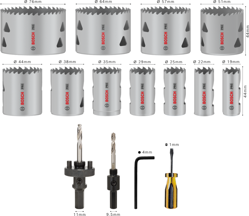 BOSCH PRO 17 Parça HSS-Bimetal Panç - Delik Açma Seti Ahşap ve Metal için ne işe yarar