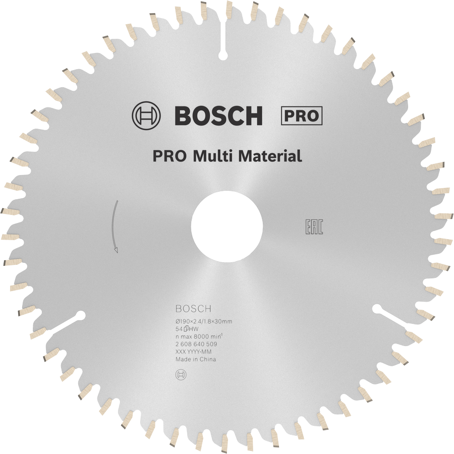 BOSCH Pro MultiMaterial 190x30x2,8 mm 54 Diş Elmas Daire Testere Bıçağı fiyatı
