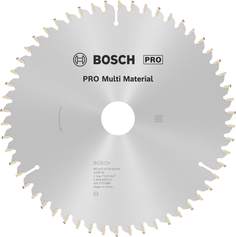 BOSCH PRO MultiMaterial 210x30x2,8 mm 54 Diş Elmas Daire Testere Bıçağı fiyatı