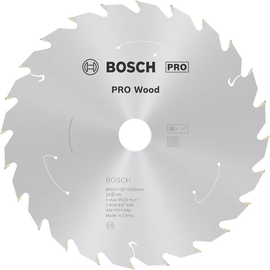BOSCH PRO Wood 160x20x1,5 mm 24 Diş Ahşap Elmas Daire Testere Bıçağı fiyatı