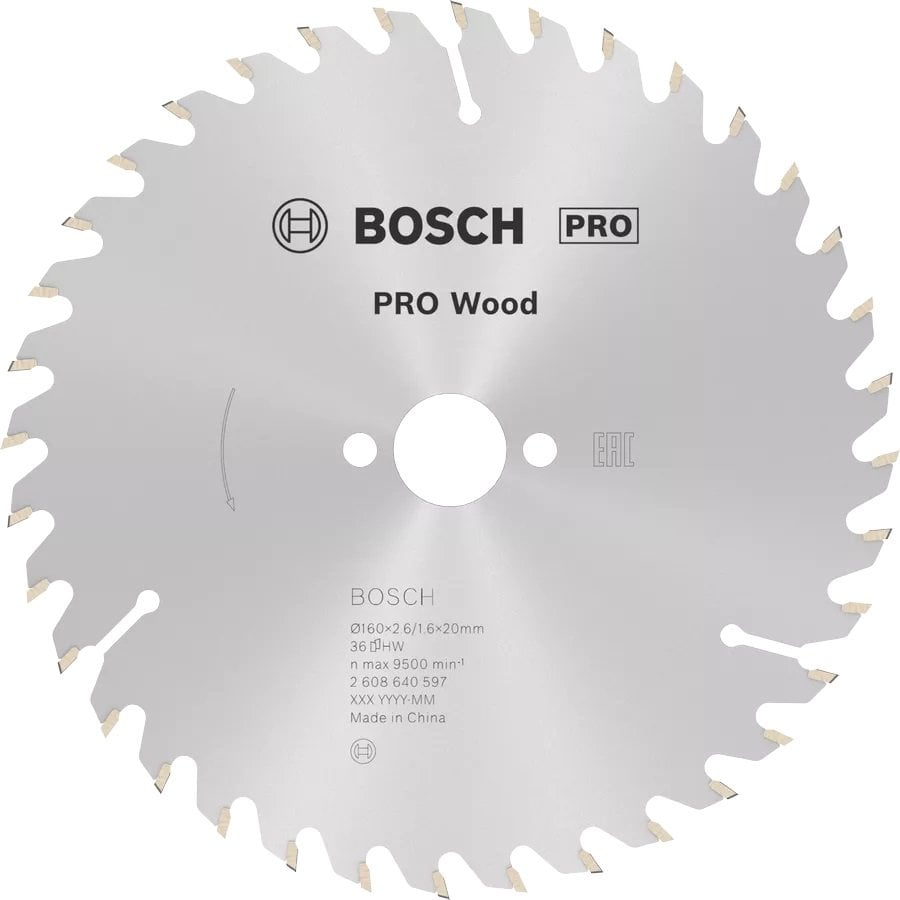 BOSCH PRO Wood 160x20x2,6/1,6 mm 24 Diş Ahşap Elmas Daire Testere Bıçağı fiyatı