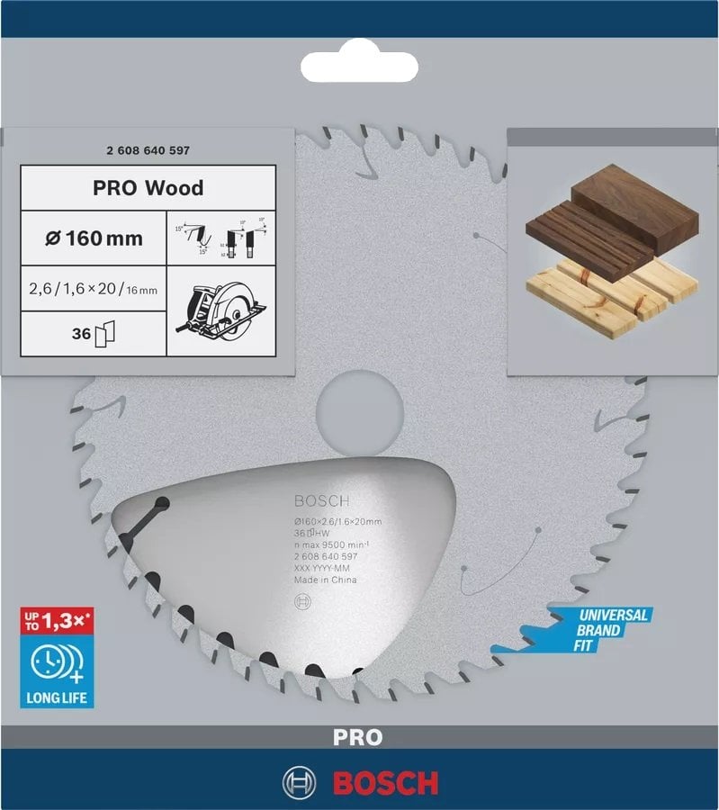 BOSCH PRO Wood 160x20x2,6/1,6 mm 24 Diş Ahşap Elmas Daire Testere Bıçağı nasıl kullanılır