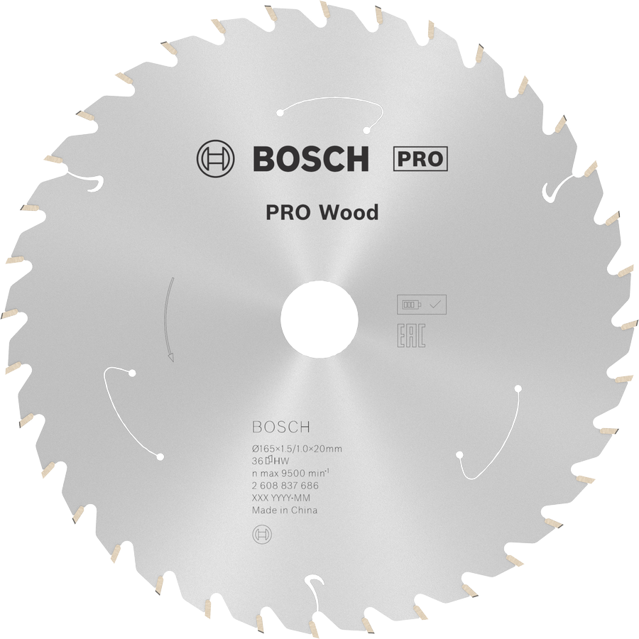 BOSCH Pro Wood 165x1,5x20 mm 36 Diş Ahşap Elmas Daire Testere Bıçağı fiyatı