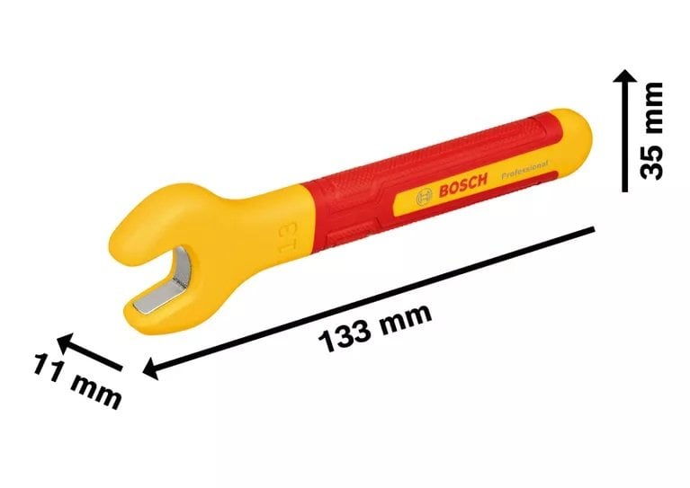 BOSCH Profesyonel İzoleli 1000 Volt Çatal Ağız Tek Anahtar 13 mm (1600A02NF1) nasıl kullanılır