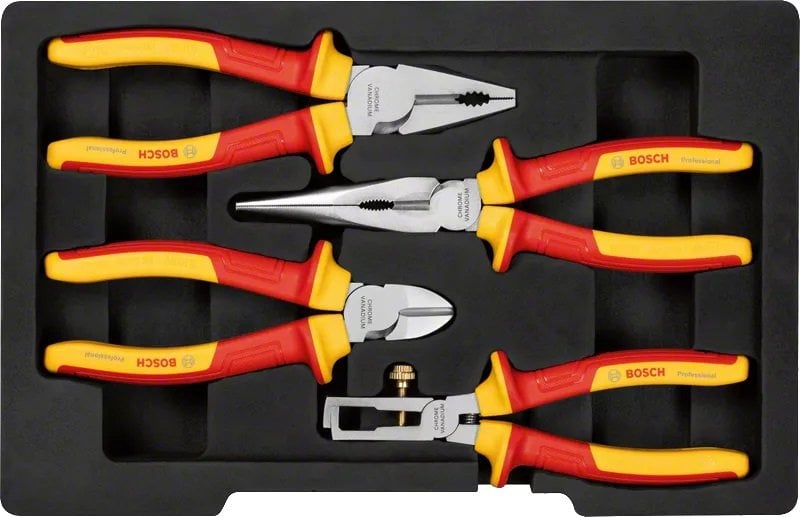 BOSCH Profesyonel VDE 1000 Volt 4 Parça Elektrikçi Pense Seti (1600A02NG1) nasıl kullanılır