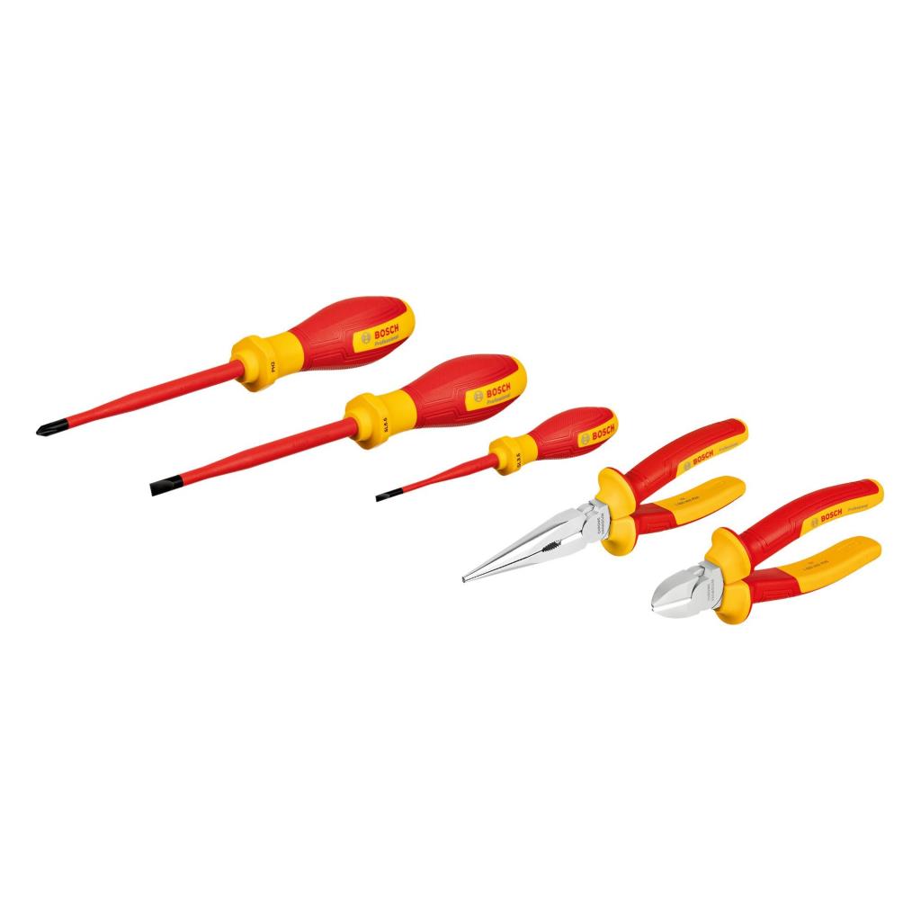 BOSCH Profesyonel VDE 1000 Volt 5 Parça Pense Tornavida Seti (1600A02NG2) fiyatı