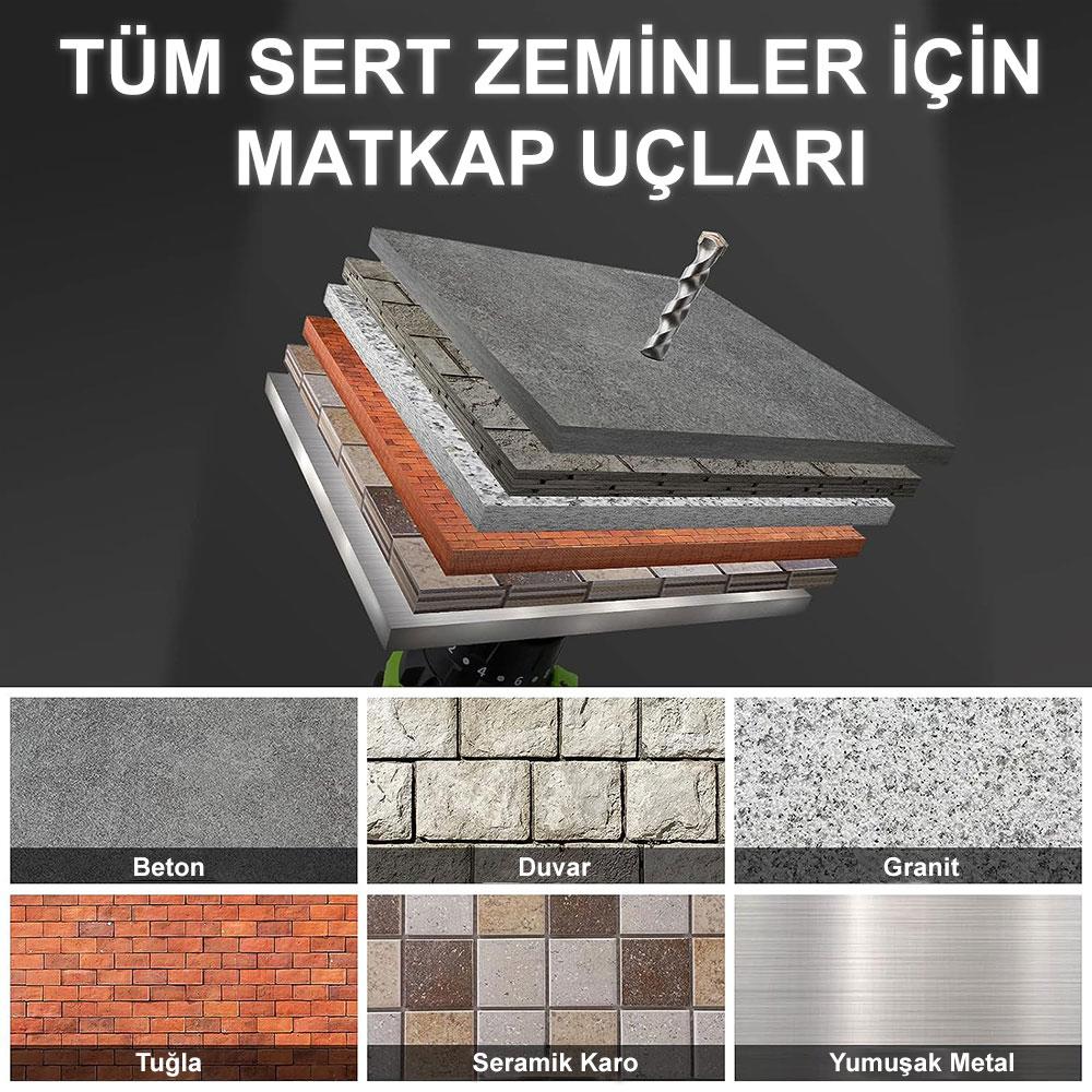 CAT DA04901 8 Parça Tungsten Karbür Beton Matkap Uç Seti ne işe yarar