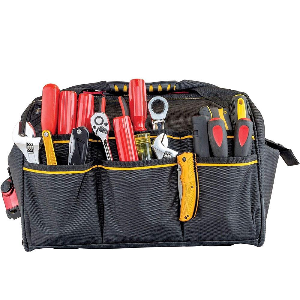 CAT DA980192 16'' Ağır Hizmet Geniş Ağızlı Bez Alet Takım Çantası ne işe yarar