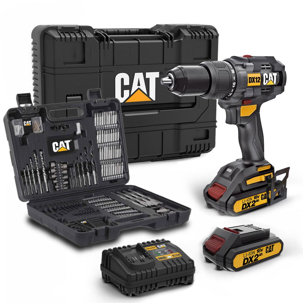 CAT DX12SET 18Volt/2.0Ah Li-ion Çift Akülü Kömürsüz Profesyonel Darbeli Matkap+DA01903 201 Parça Delme/Vidalama Uç Seti fiyatı