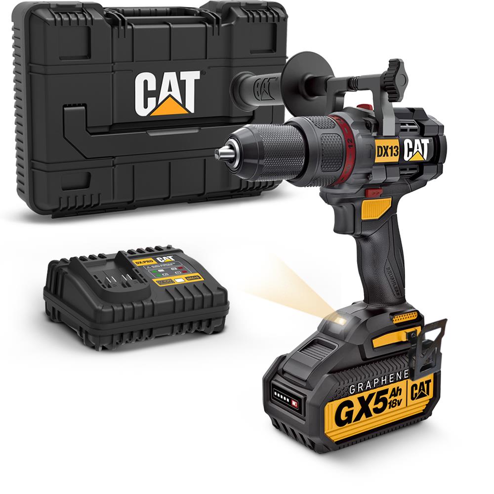 CAT DX13 18Volt/5.0Ah GRAPHENE Li-ion Kömürsüz Profesyonel Şarjlı Darbeli Matkap fiyatı