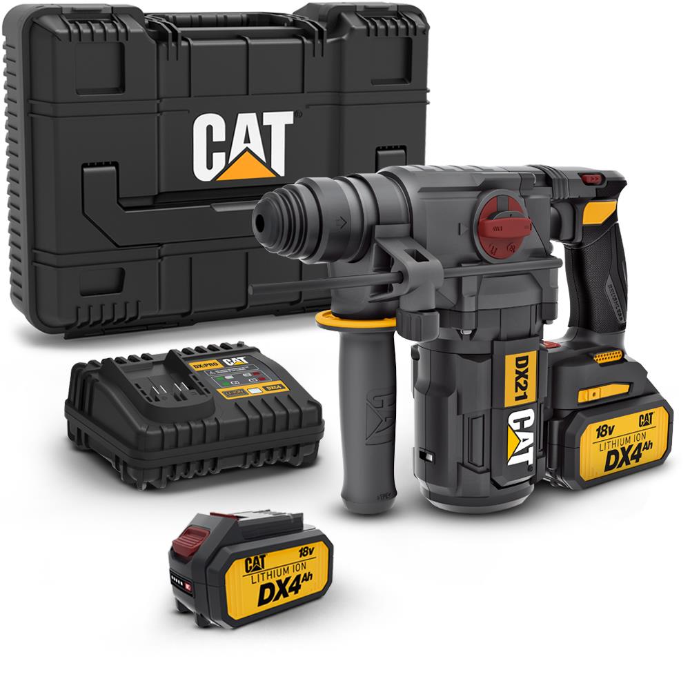 CAT DX21 18Volt 4.0Ah 2.2J Li-ion Çift Akülü Şarjlı Kömürsüz Profesyonel SDS-Plus Pnömatik Kırıcı/Delici fiyatı