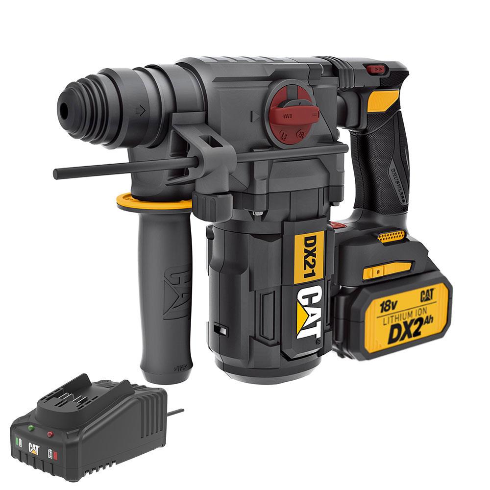 CAT DX21BC 18Volt 2.0Ah 2.2J Li-ion Tek Akülü Şarjlı Kömürsüz Profesyonel SDS-Plus Pnömatik Kırıcı/Delici fiyatı