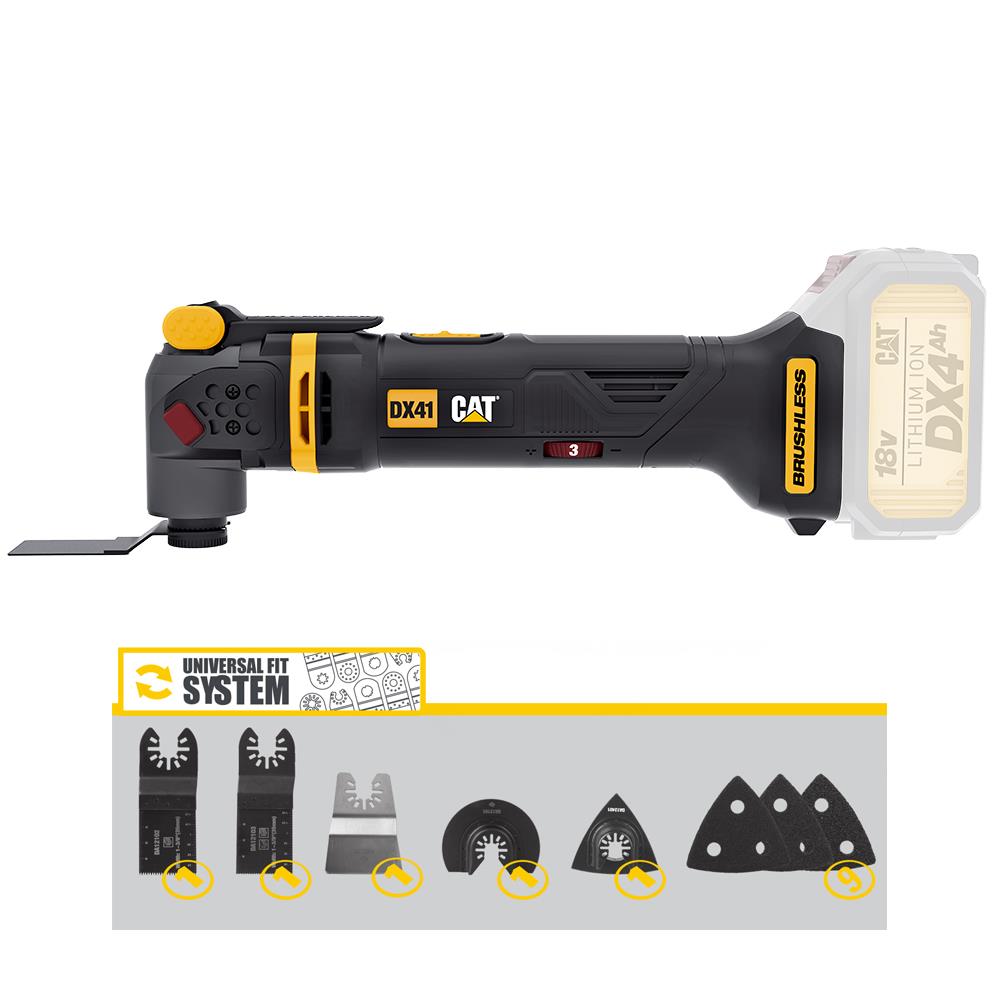 CAT DX41B 18Volt Kömürsüz Profesyonel Çok Amaçlı Devir Ayarlı Raspalama+14 Adet Aksesuar (Akü Dahil Değildir) nasıl kullanılır