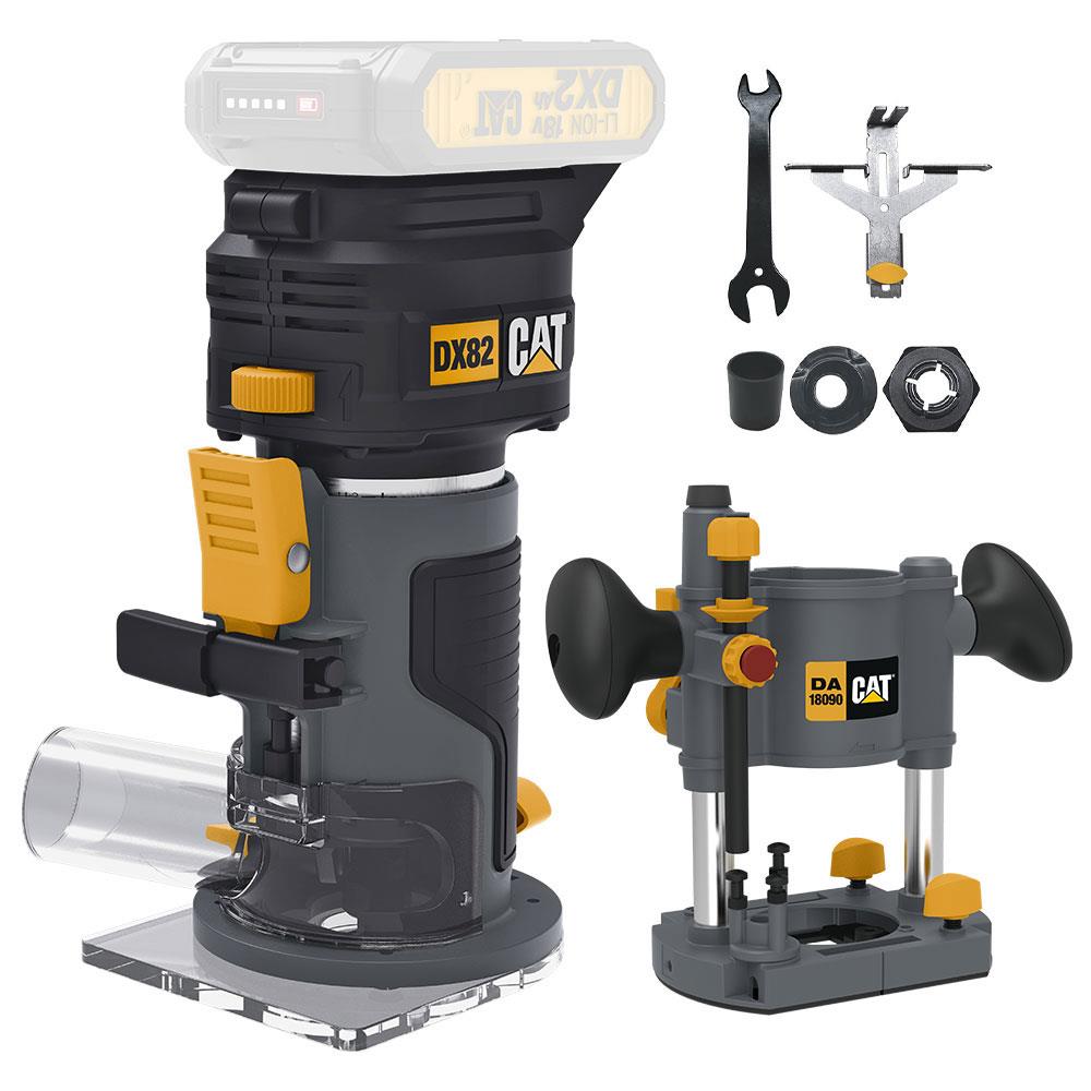 CAT DX82B.3 18Volt Şarjlı Kömürsüz 6mm Devir Ayarlı Profesyonel Avuç İçi El Frezesi Formika Tıraşlama (Akü Dahil Değildir) fiyatı