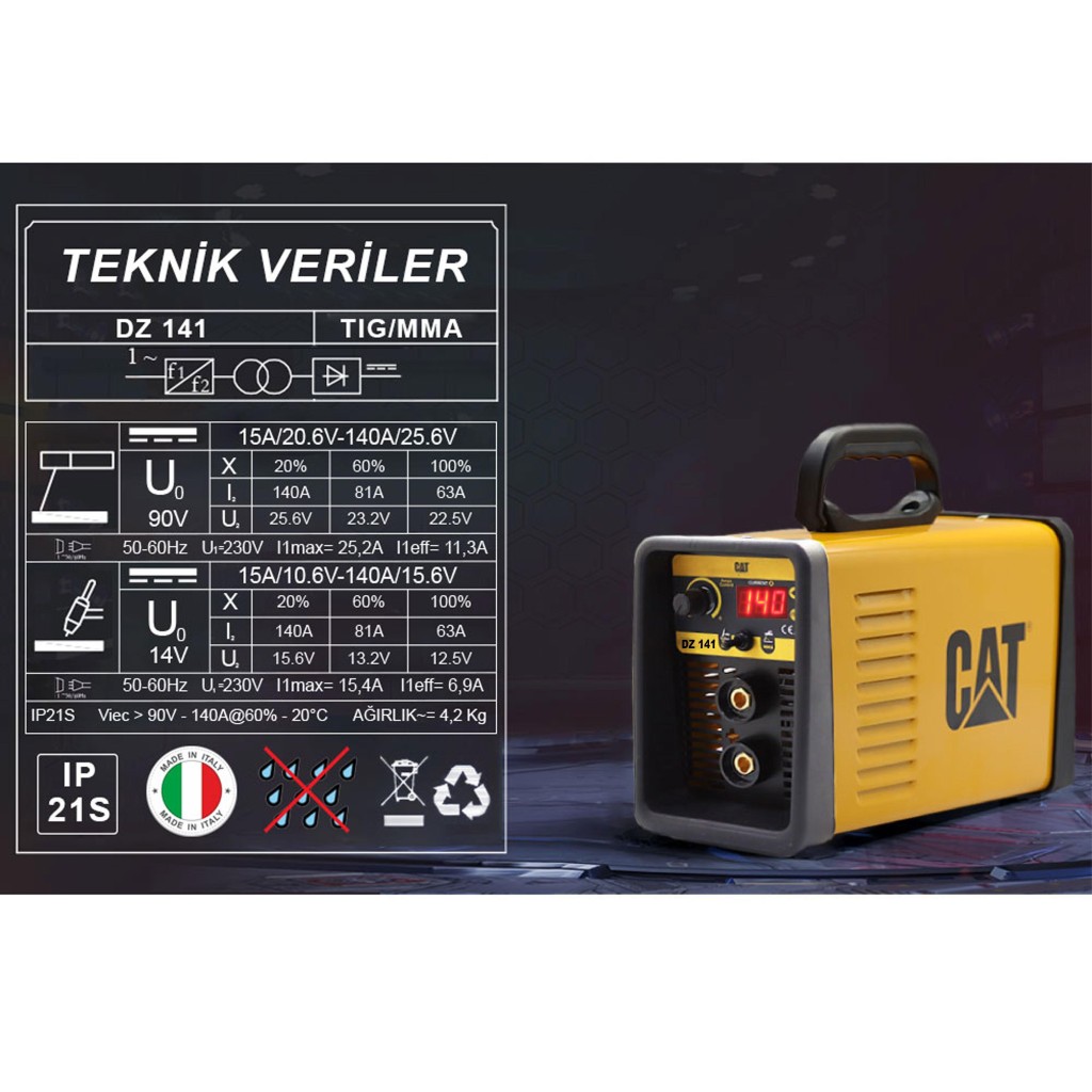 CAT DZ141 140 Amper TIG LIFT/MMA Çanta Tipi Profesyonel Dijital İnverter Kaynak Makinesi nereden bulurum