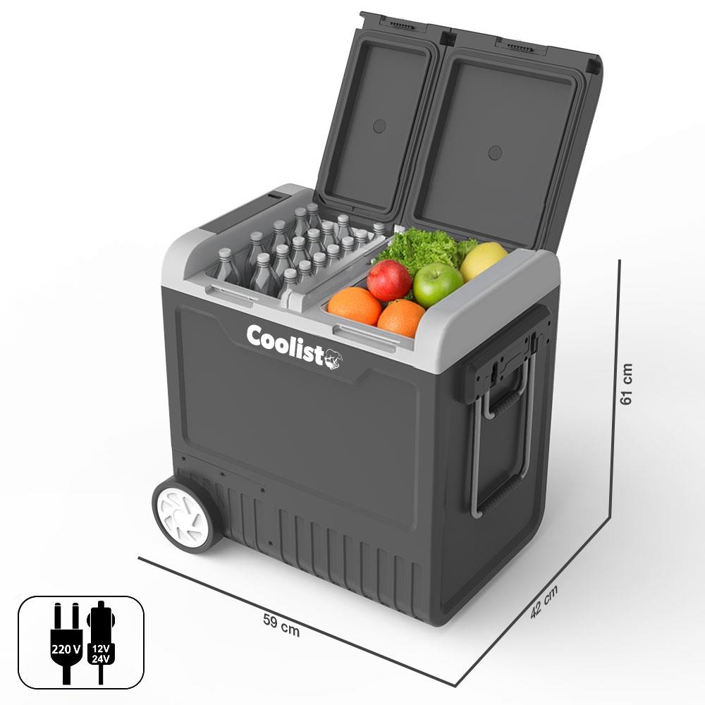 Coolist CLK65W 12/24Volt 220Volt 65 Litre Çift Bölmeli Tekerlekli Outdoor Kompresörlü Oto Buzdolabı/Dondurucu nasıl kullanılır