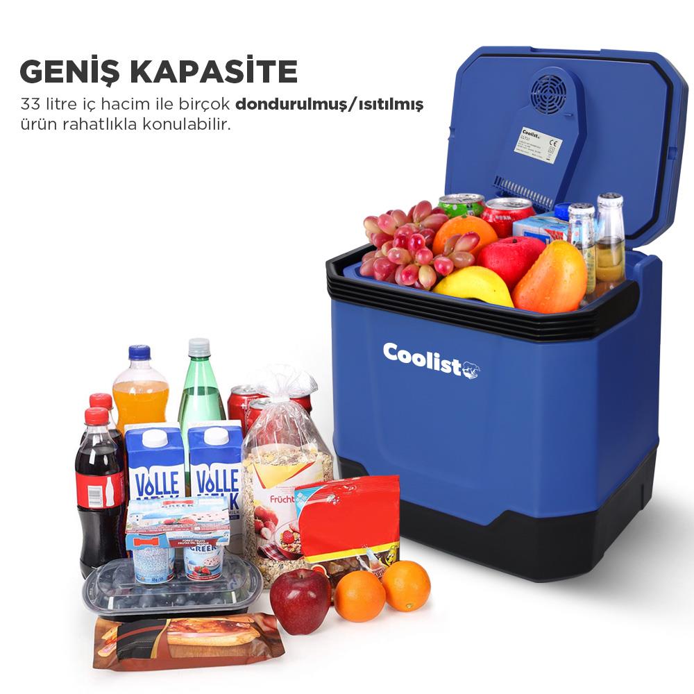 Coolist CLT33 12Volt/220Volt AC/DC 33 Litre Sıcak/Soğuk Oto Buzdolabı fiyatı