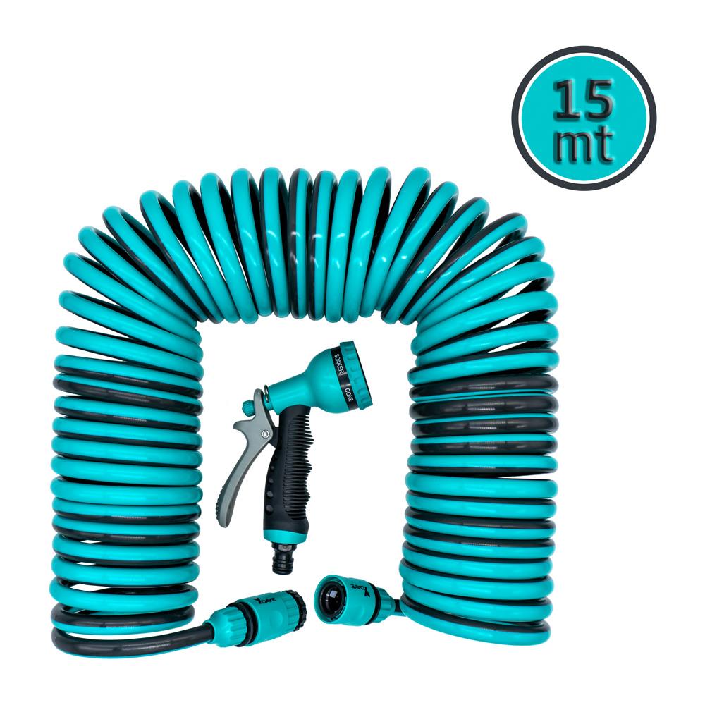 Daye DY5915S Spiral Bahçe Sulama Hortum Seti 15 mt fiyatı