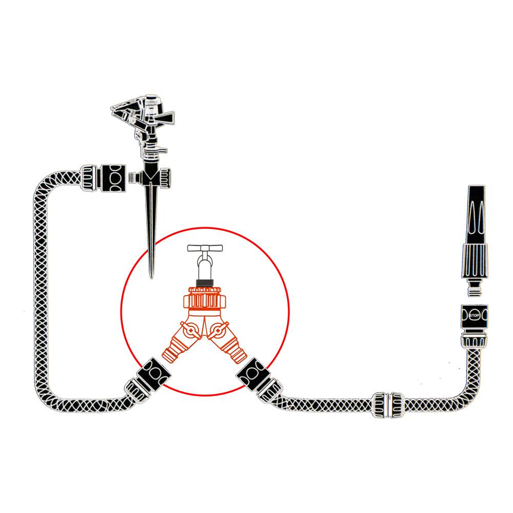 Daye DY8002L Çift Çıkışlı Vanalı Musluk Adaptörü 3/4'' - 1'' nasıl kullanılır