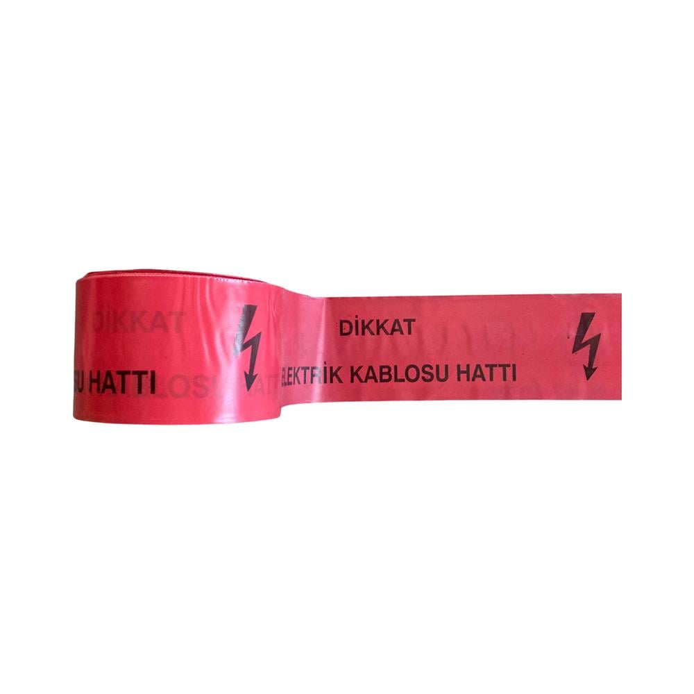 Elektrik Kablosu Hattı Emniyet Şeridi İkaz Bandı Kırmızı 15cm 250mt nereden bulurum