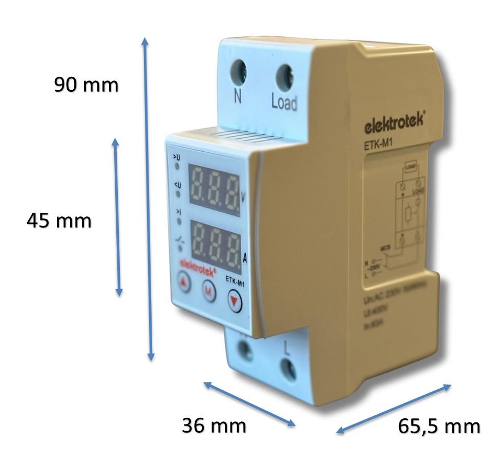 ELEKTROTEK Monofaze Gerilim ve Akım Koruyucu Dijital Röle-Otomat 220 Volt 63A nereden bulurum