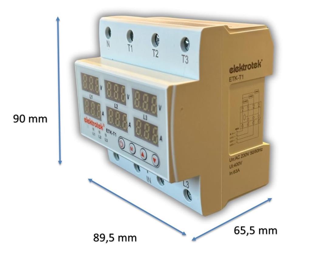 ELEKTROTEK Trifaze Gerilim ve Akım Koruyucu Dijital Röle-Otomat 220 Volt 63A nereden bulurum