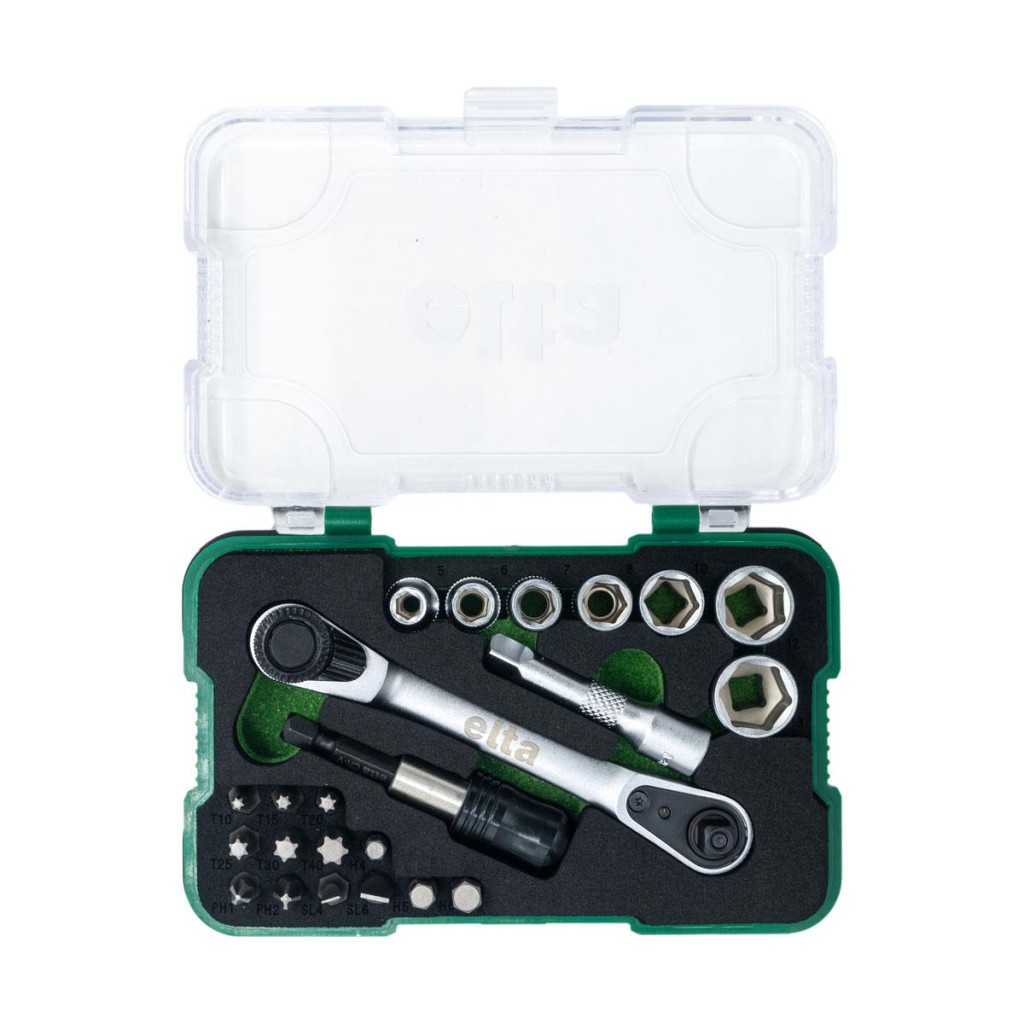 Elta 1/4'' Altıköşe Cırcırlı Lokma Anahtar ve Bits Uç Seti 23 Parça nereden bulurum