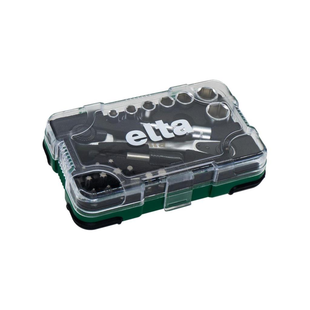 Elta 1/4'' Altıköşe Cırcırlı Lokma Anahtar ve Bits Uç Seti 23 Parça nasıl kullanılır