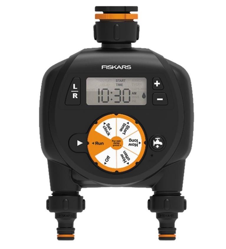 FISKARS Çift Çıkışlı Sulama Sayacı-Zamanlayıcısı (1054792) nasıl kullanılır